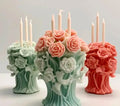 Bellissimo stampo Candela Vaso con Mazzo di Rose di 9.5 cm in silicone - WORLD PRODUCTS SHOP
