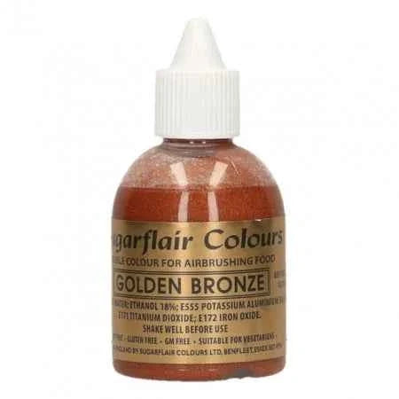 Bronzo dorato 60 ml.Colorante liquido anche per per Aerografo. Sugarflair