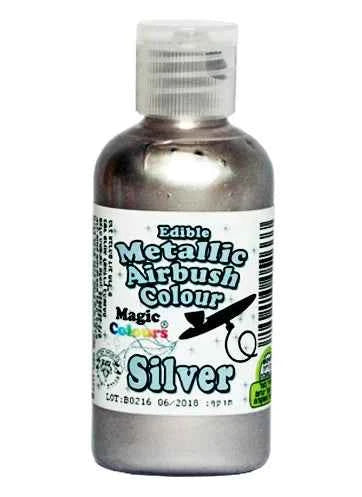 Argento 55 ml. Colorante liquido Metallizzato anche per Aerografo. Magic Colours