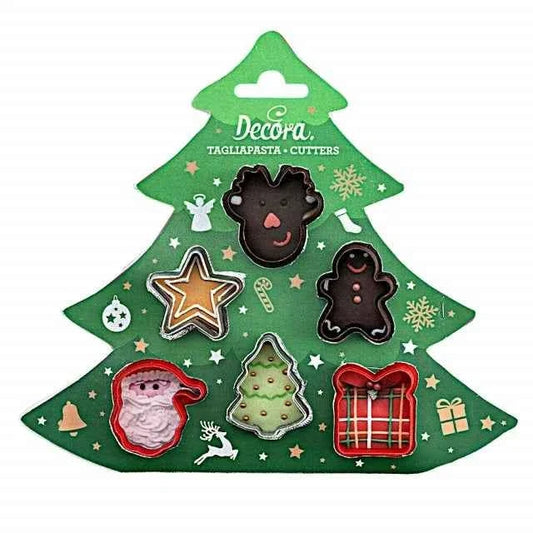 Set 6 Mini Tagliapasta Natale. Decora