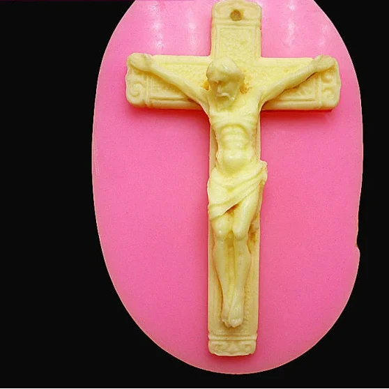 Croce con Gesù di 7 cm. Stampo in silicone