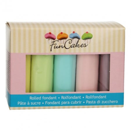 Viola Rosa Blu Verde e Giallo. Pasta di zucchero Pastello. Senza Glutine