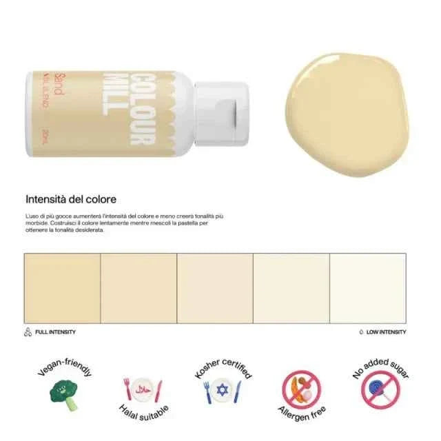 Sabbia. Sand Colour Mill. Colorante alimentare a base olio di 20 ml