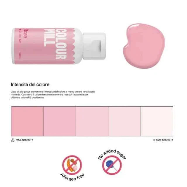 Rosa Colour Mill. Colorante alimentare a base olio di 20 ml
