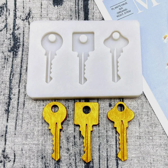 Chiave realistica. Stampo in silicone di 3 tipi di chiavi. Key Silicone Mold