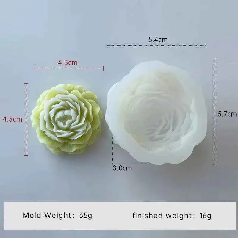 Mini Peonia di 4.5 cm. Stampo in silicone anche per Candele