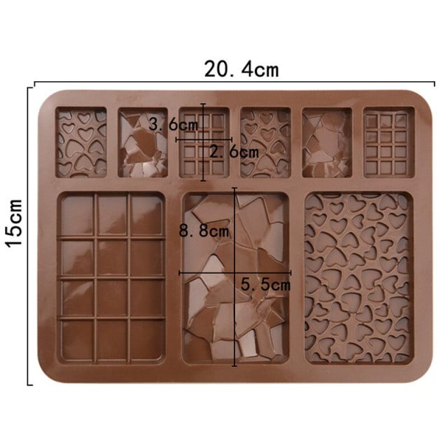 Fantastico Stampo di 9 forme in silicone per Cioccolato