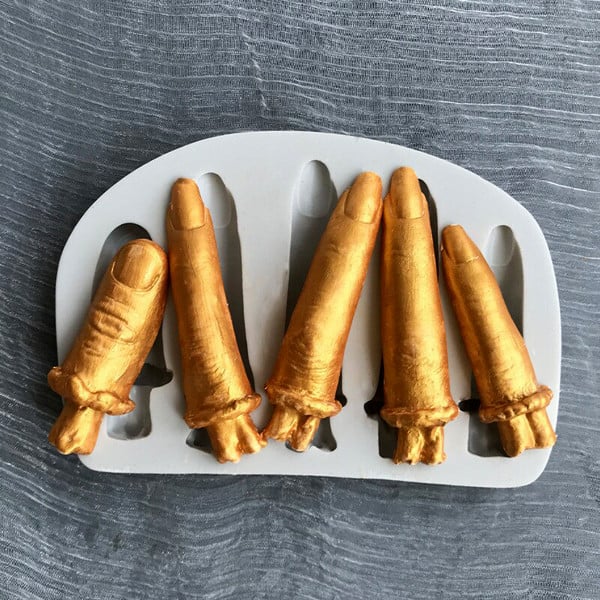 Dita Mozzate. 10 x 6.7 cm. Halloween. Finger Shape Silicone Mold. Stampo in silicone anche per Candele