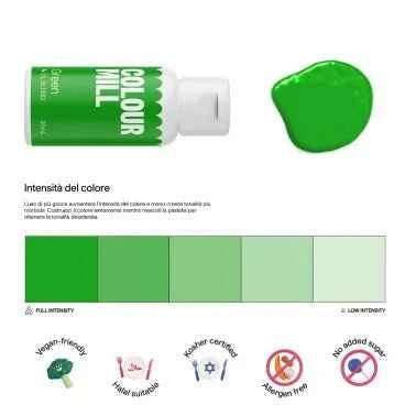 Verde Colour Mill. Colorante alimentare a base olio di 20 ml