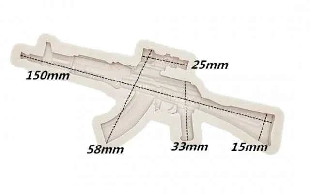 Grande Fucile Automatico AK-47 di 15 cm. Stampo in silicone