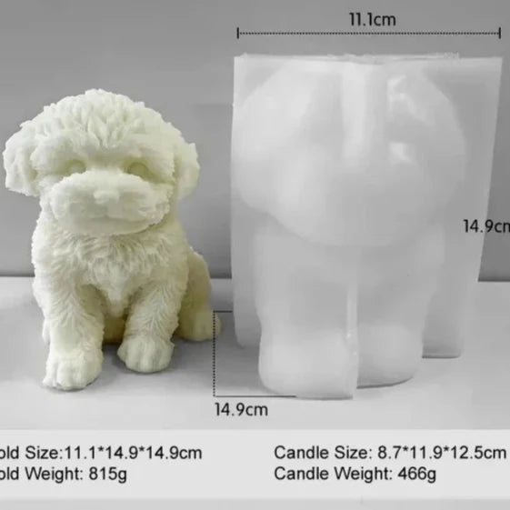 Stampo grande Cagnolino di 12.5 cm. Stampo in silicone anche per Candele - WORLD PRODUCTS SHOP
