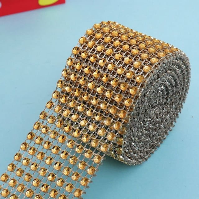 ORO. Bordo Strass 8 file per decorazioni