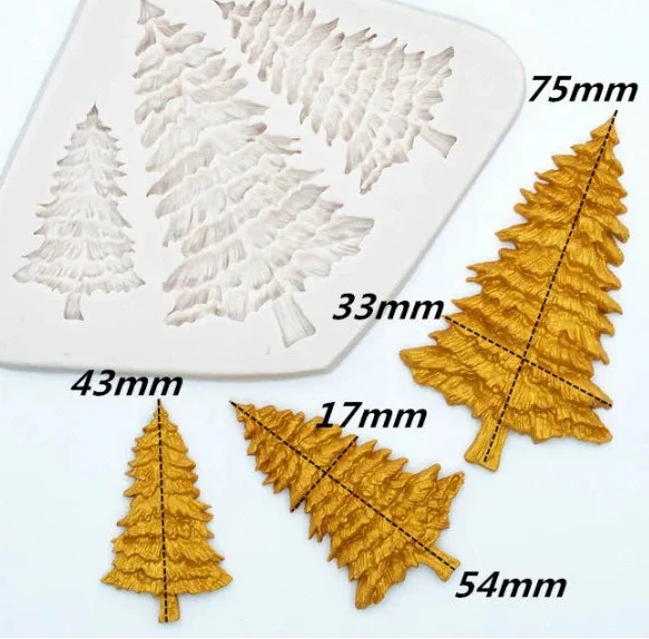 Albero di Natale. Stampo silicone con 3 Alberi
