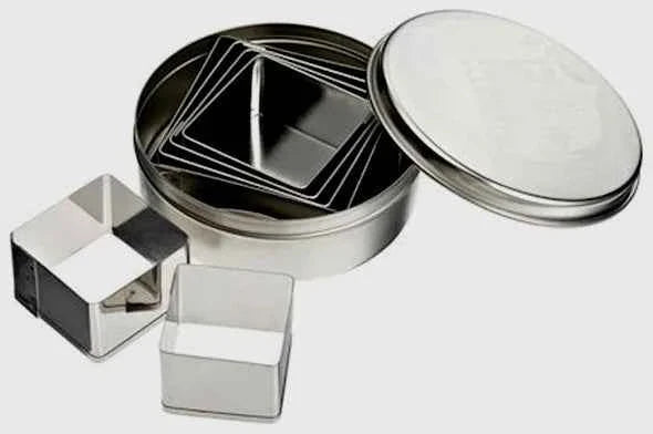 Rombo Esagono Cerchi e Quadrati. Set di 4 tagliapasta Geometrici in plastica.