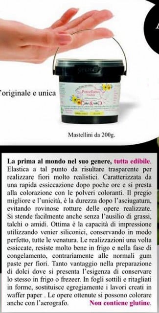 Porcellana Fredda Alimentare per Petali Finissimi e Trasparenti! Gum Paste Bianca per Fiori