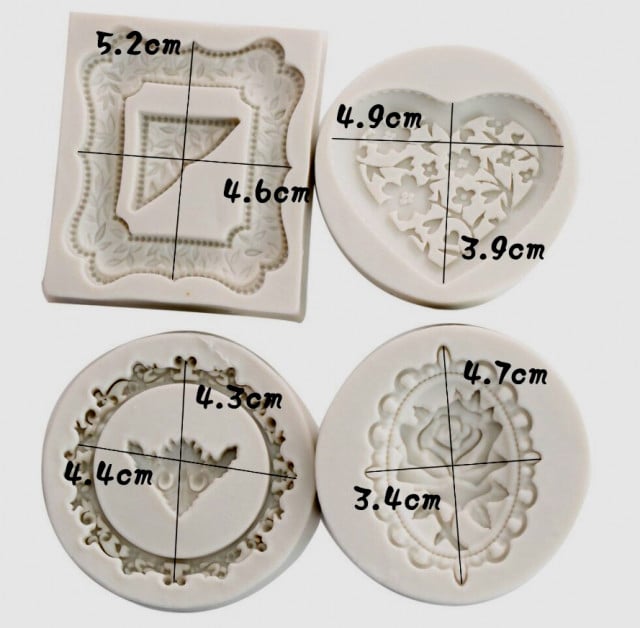 Diadema Cornice con 4 motivi. Barocco Vintage. Stampo in silicone