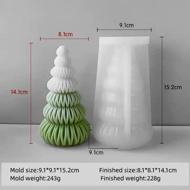 Albero di Natale Geometrico di 14.1 cm. Stampo in silicone anche per Candele - WORLD PRODUCTS SHOP