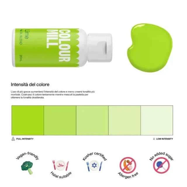 Verde Lime. Colour Mill. Colorante alimentare a base olio di 20 ml