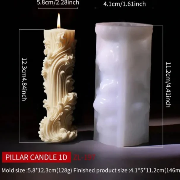 Nuova produzione!! Elegante stampo in silicone Candela di 11.1 cm. Lux 196 - WORLD PRODUCTS SHOP