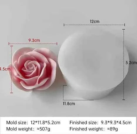 Spettacolare Grande Rosa di 10 cm. Stampo in silicone anche per Candele