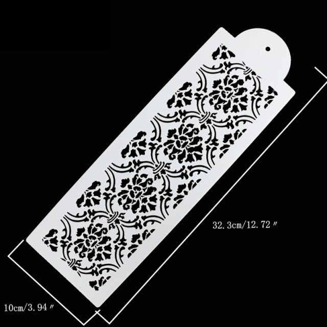 Elegante Bordo decorativo di 27 cm. Stencil per decorazioni