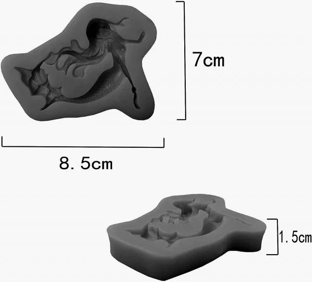 Sirena intera di 8.5 cm. Mare. Stampo silicone Sirenetta