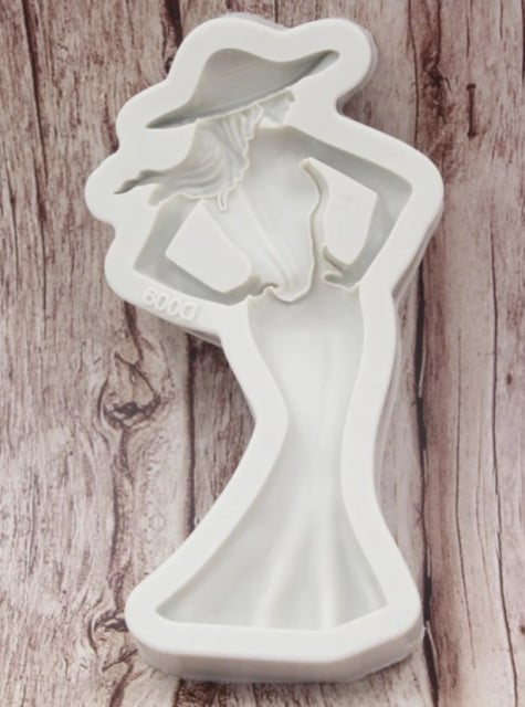 Ragazza Fashion con Vestito lungo. Grande Stampo in silicone di 16 cm