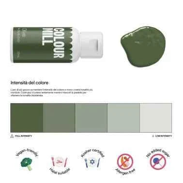 Verde Oliva Colour Mill. Colorante alimentare a base olio di 20 ml