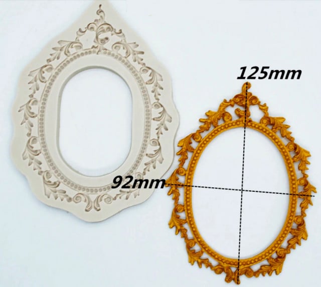 Grande Cornice con Specchio. Barocco Vintage. Stampo in silicone