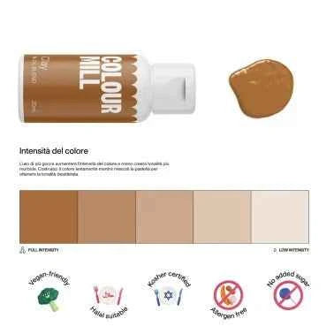 Marrone Clay Colour Mill. Colorante alimentare a base olio di 20 ml