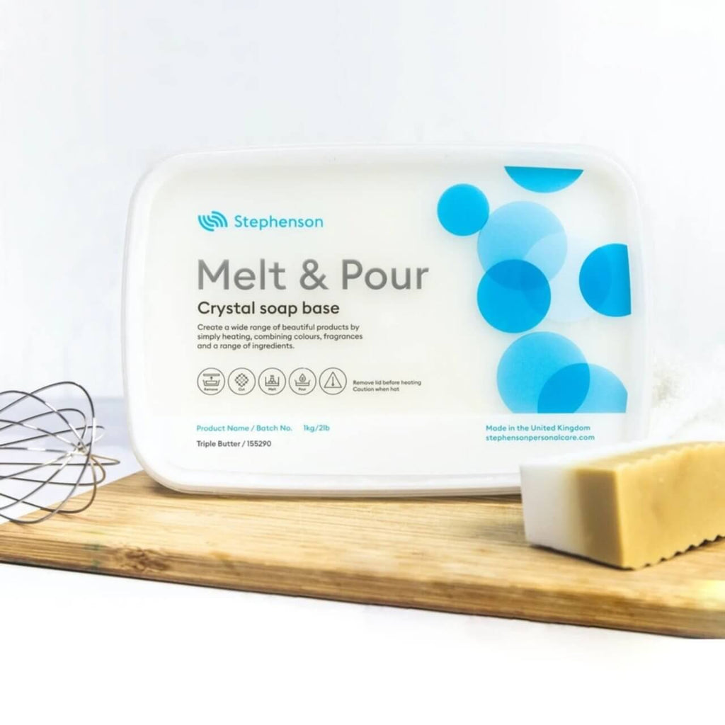 Sapone bianco al Triplo Burro. Karitè - Cacao e Mango. 1 Kg. Base Melt and Pour