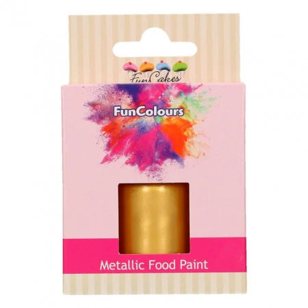 Oro Metallizzato in Gel. Anche Vernice per pittura. Grande confezione 30 ml. Funcakes