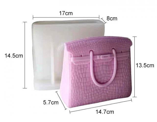 Stampo Large Borsetta Birkin Hermes Coccodrillo di 17 cm. Stampo in silicone anche per Candele