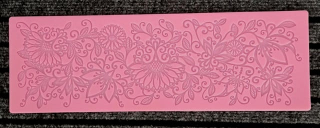 Elegante Grande Bordo Floreale di 35 cm in silicone. Flower Lace Mold Cake Border