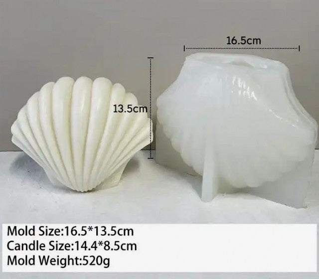 Grande Conchiglia Stilizzata Geometrica di 14.4 cm. Stampo Mare anche per Candele - WORLD PRODUCTS SHOP