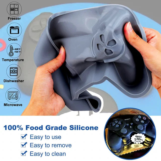 Controller Joystick Playstation Computer di 20 cm. Grande stampo in silicone. Silicone Cake Pan For Baking Large Game Controller