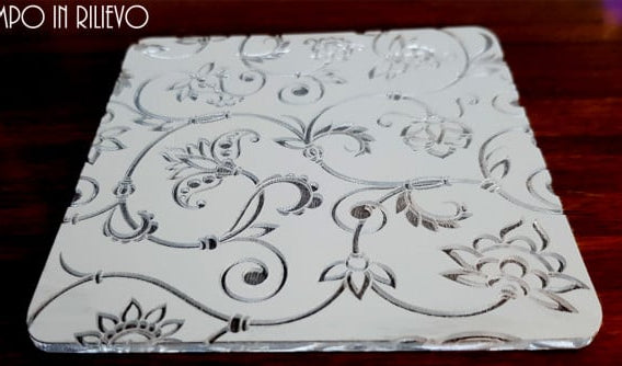 Decorazioni Floreali. Stampo in Rilievo di 10 x 10 cm F-P5