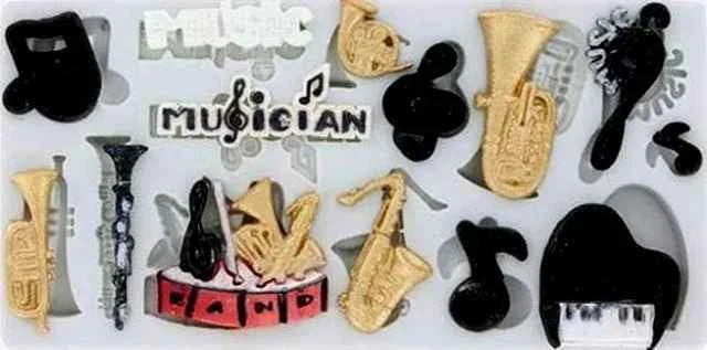 13 Strumenti e Note Musicali. Stampo in silicone