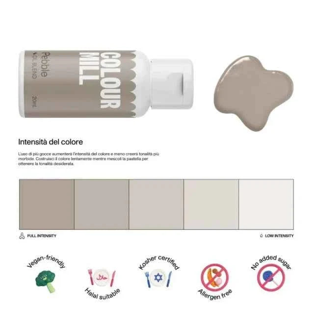 Grigio Sasso. Colour Mill Pebble. Colorante alimentare a base olio di 20 ml