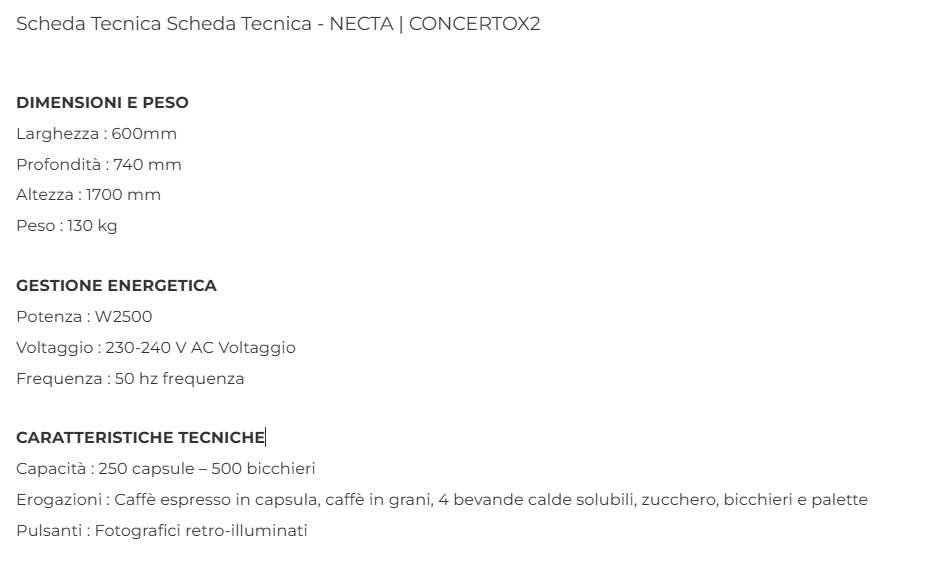 NECTA BRIO UP