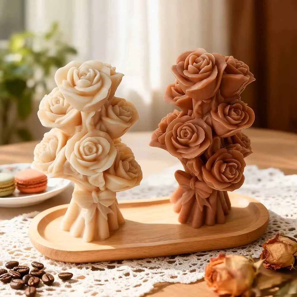 Elegante mazzo di Rose. Stampo in silicone anche per Candele e Saponi