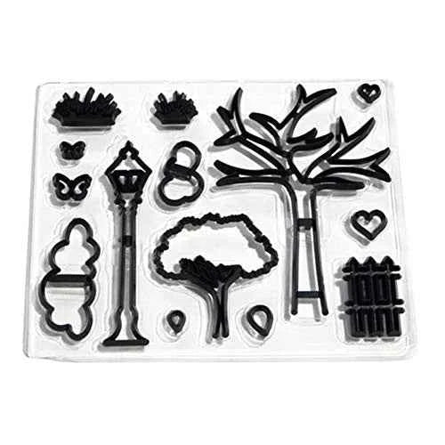 Lampione Albero Nuvole e Recinto. Stampo Parco Patchwork Cutter