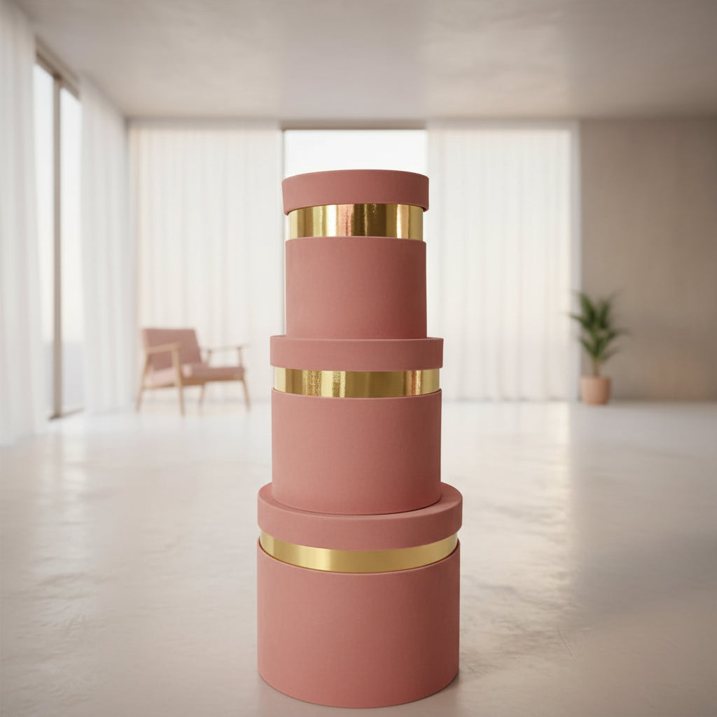 Scatole velluto con bordo oro LILLA