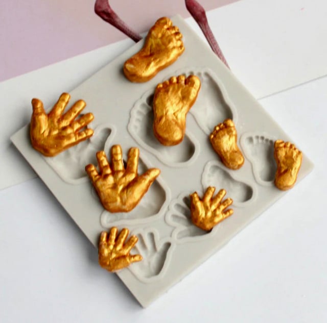 Piedi e Mani Bambino. Stampo in silicone