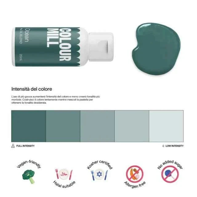 Acqua Marina. Colour Mill Ocean. Colorante alimentare a base olio di 20 ml