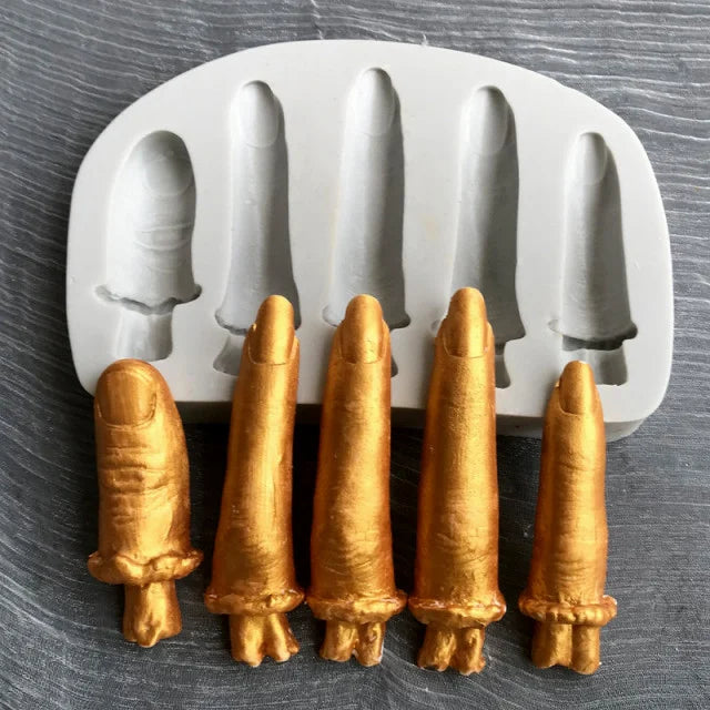 Dita Mozzate. 14.2 x 10 cm. Grande stampo Halloween in silicone. Finger Shape Silicone Mold