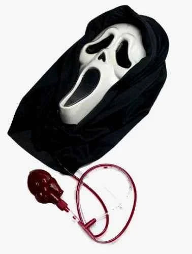 Scream con Pompa e tubo per il sangue. Fantastica maschera Horror!!