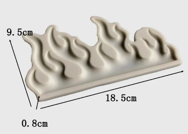 Fiamme e Fuoco. Grande stampo in silicone di 18.5 cm. Flame Effect Cake Decoration Silicone Mold