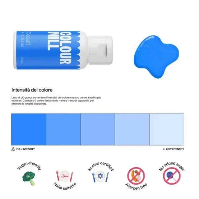 Blu Cobalto. Colour Mill Cobalt. Colorante alimentare a base olio di 20 ml
