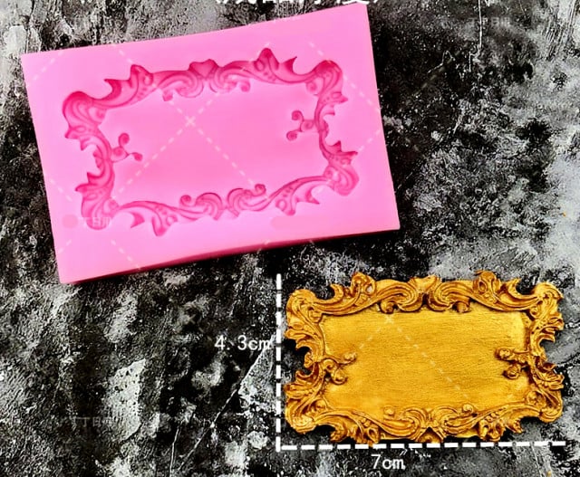 Cornice di uno Specchio decorato. Barocco Vintage. Stampo in silicone